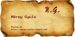 Mérey Gyula névjegykártya